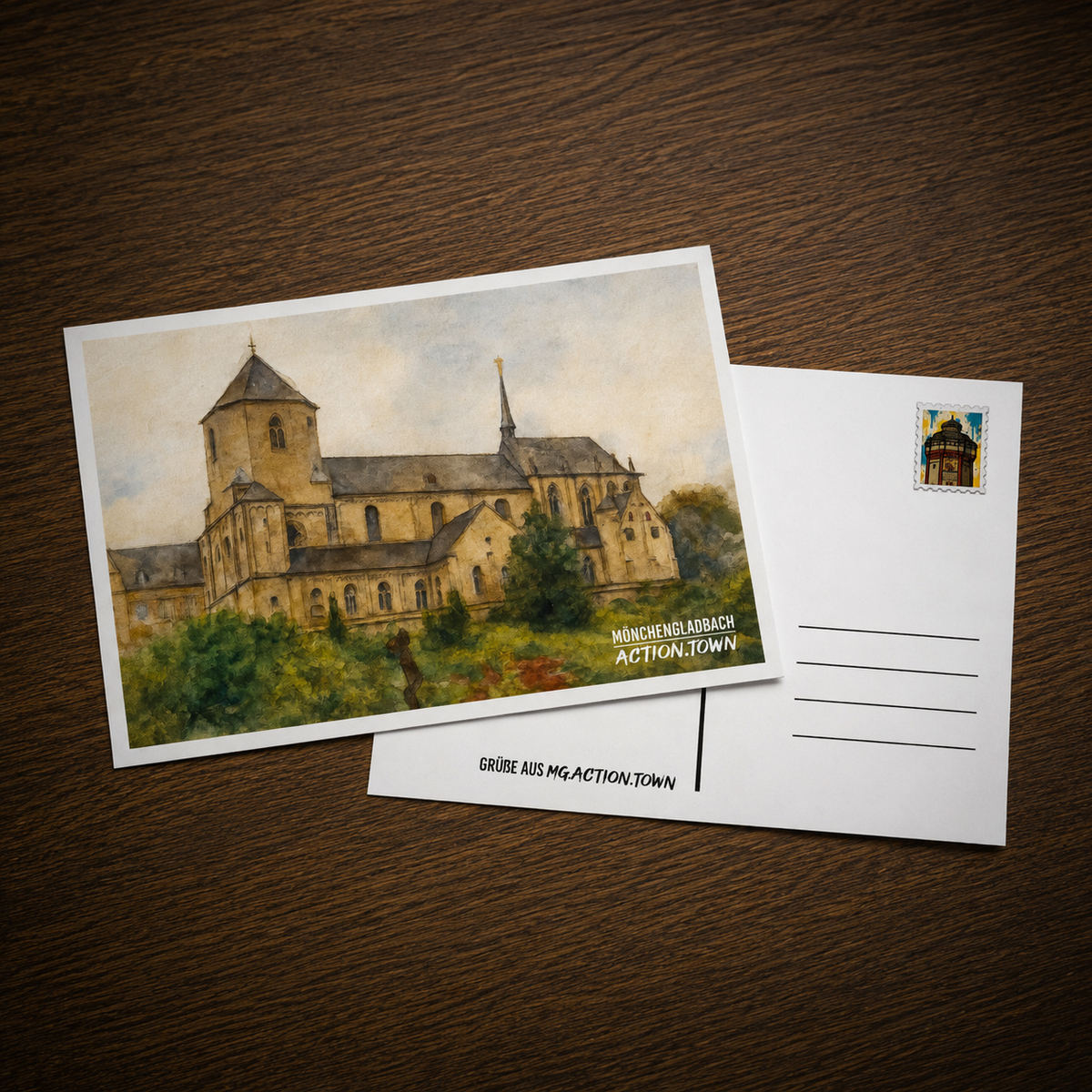 Postkarte Münster St. Vitus - Grüße aus Mönchengladbach