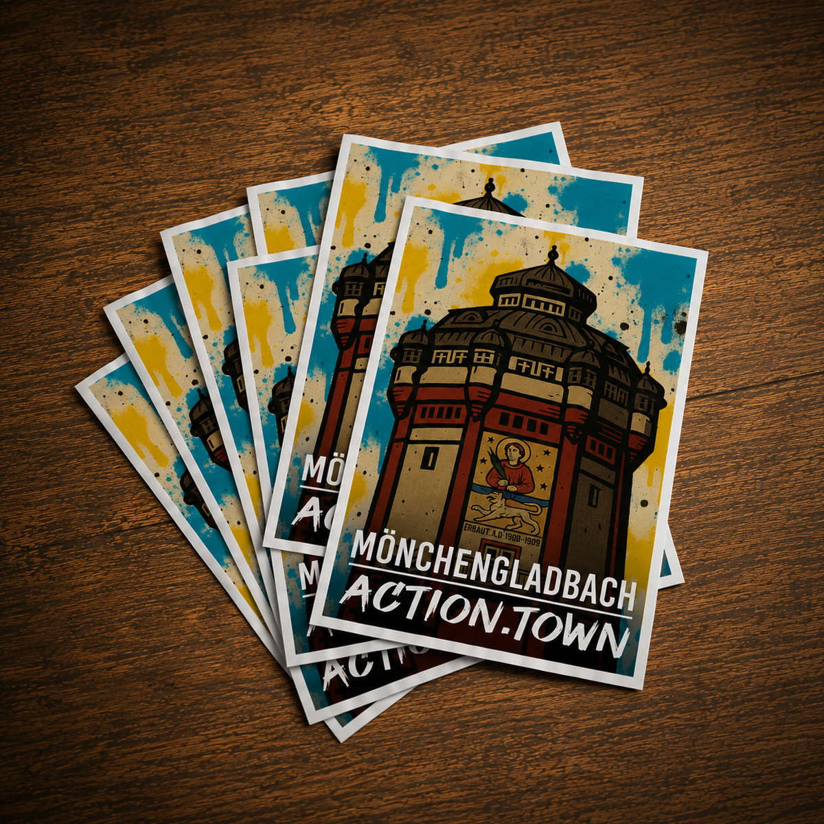 Sticker Wasserturm - Farbenfroh (20 Stück)