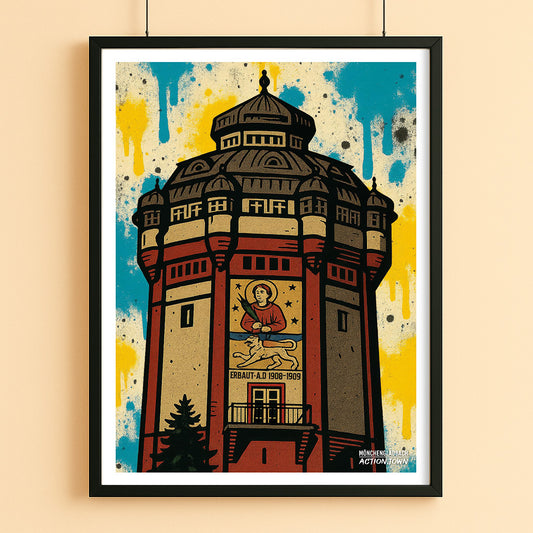 Poster Wasserturm - Farbenfroh