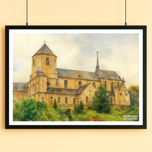 Poster Münster St. Vitus - Architekturgeschichte in Aquarell