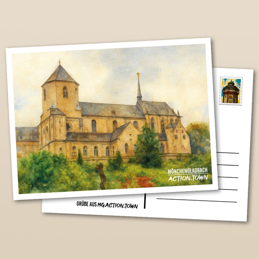 Postkarte Münster St. Vitus - Grüße aus Mönchengladbach