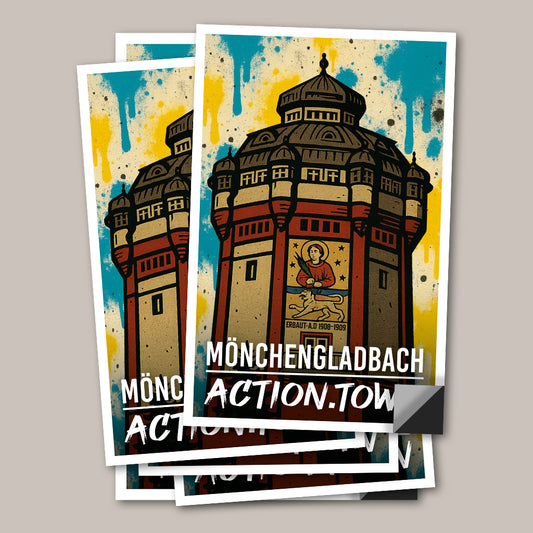 Sticker Wasserturm - Farbenfroh (20 Stück)